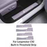 For Leapmotor C10 C16 Car Leather Door Sill Strip Welcome Pedal Anti Kick Pad Scratch-resistant Sticker Interior Accessories