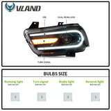 Dual Beam Projector Headlights Signal Dodge Charger Car Interior Accessory VLAND