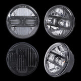 Black 5.75Inch Motorcycle Projector Led Headlight 5.75" H4 Headlamp With DRL For Harley Bike For Sportsters XL XG XR VRSCD Dyna