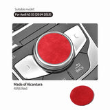 For Audi 8V A3 S3 (2014-2019) Sport Car Multimedia Knob Trim Sticker Cover Panel Made of Alcantara Interior Accessories