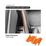 For Tesla Model 3 Model Y Door Inner Handle Trim Frame Decorative Sticker Car Interior Tuning Accessories Made of Alcantara