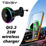 Qi2.2 25W Car Magnetic RGB Wireless Charger With Air Cooling Fan Phone Holder