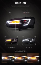 LED Headlights with Dual Beam Projector for Lancer Evo X Car Interior Accessory Vland