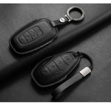 Leather Car Key Case Cover Shell Fob For Hongqi