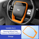 Car Steering Wheel Decorative Frame Sticker Alcantara Steering Protection Sticker for LI Lixiang L7 L8 L9