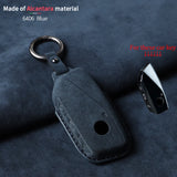 Suede Car Key Case for BMW For G38 G12 F49 i20 G07 G08 1 5 7 Series x1 x5 x7 ix XM i7 M760 Keychain Accessories