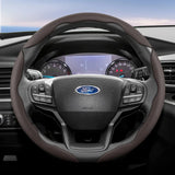 Breathable Leather Steering Wheel Cover for Ford
