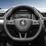 Carbon Fiber Texture Steering Wheel Cover for Skoda