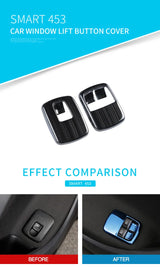 Window Button Cover Stainless Steel Smart 453 Car Interior Accessory GMUNI