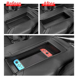 Smabee Car Second Row Armrest Storage Box Car Tray Organizers Accessories for Honda Pilot 2023-2025, Black TPE Car Second Row