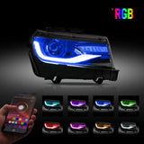 Projector RGB Headlights for Chevy Camaro 14-15 LED Ambient Light vland