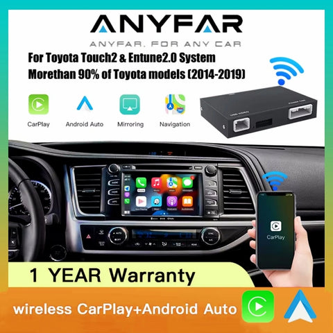 Wireless CarPlay Android Auto Interface for Toyota Touch2 CarPlay Retrofit Module ANYFAR