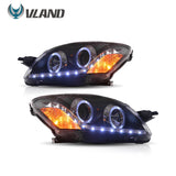 Black Projector Headlights with DRL for Vios Yaris 05-13 Car Interior Accessory Vland