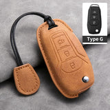 Car Key Cover For Ford Puma Grand C Max Focus Mondeo Kuga Fiesta Ecosport Transit Kuga Leather Car Key Case Cover