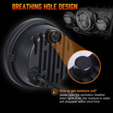 Motorcycle 7 inch Moto LED Headlight with 4-1/2" 4.5inch LED Auxiliary Fog Passing Lights Lamp for Harley Touring Electra Glid