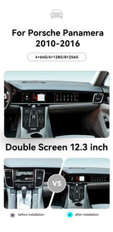 24.6" Dual Screen Multimedia Head Unit for Porsche Panamera Android Head Unit Aotsr