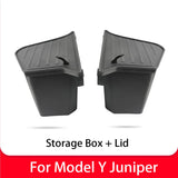 For Tesla Model 3 Y Highland Juniper Rear Trunk Side Storage Box Organizer TPE Car Rear Cargo Side Storage Bin Bucket