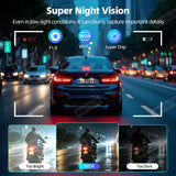 2K Dual Lens Motorcycle Dash Cam WiFi Waterproof for Moto