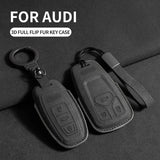 Suede Car Key Case Cover for Audi A6 A4 A7 Q5 A5 A4 B9 Q5 Q7 TT TTS 8S 2016 2017 Car Interior Accessory OEM