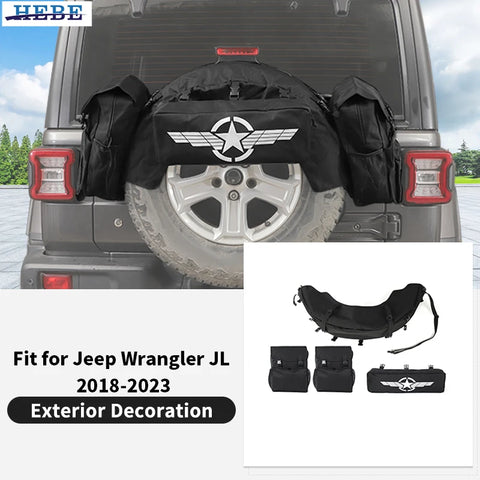 Spare Tire Storage Bag Oxford for Jeep Wrangler JK JL Car Interior Accessory HEBE