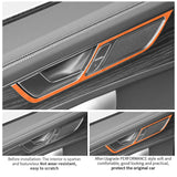 Alcantara Car Door Pull Handle Panel Stickers for Audi A6 A7 Car Interior Accessory OEM
