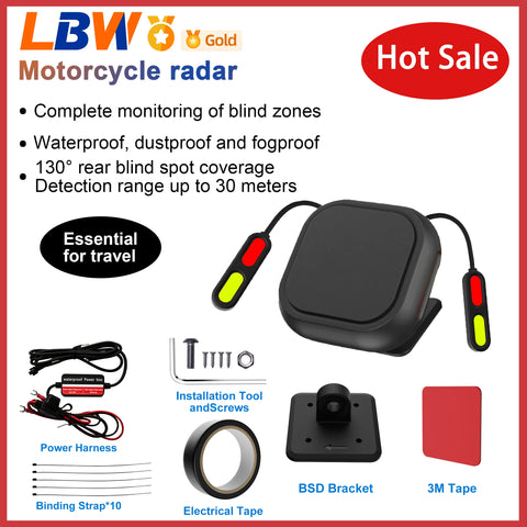 24GHz Radar Blind Spot Monitor System for Motorcycles Car Interior Accessory LBW