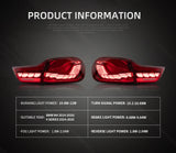 LED Taillight Assembly Sequential for BMW 4 Series 14-20 LED Ambient Light VLAND