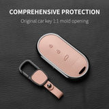 Aluminum Alloy Goatskin Car Key Case Cover For HUAWEI Aito M5 M7 2022 Car Key Case Protect Fob Car Interior Accessory OEM