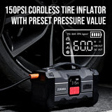 26800mAh Jump Starter with Air Compressor 1000A/1500A PEAK Booster Tyre Inflator Portable Car Battery Power Bank Charger Air