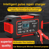 Car Battery Charger 12V 6A Touch Screen Pulse Repair LCD Fast Power Charging Wet Dry Lead Acid Digital LCD Car Battery Charge