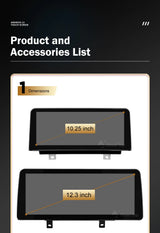 10.25-inch Android Multimedia Display for BMW 3/4 Series 2013–2020
