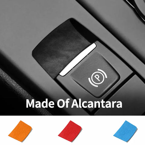 For BMW X1 F48 (2016-2022) Made of Alcantara Center Console Handbrake Button Knob Trim Sticker Car Interior Accessory OEM