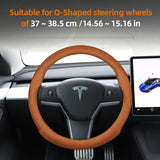 Ultra-Thin Leather Steering Cover for Tesla 2024