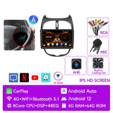 9-inch Android Multimedia Player for Peugeot 206 2000–2008