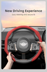 Perforated Leather Steering Wheel Cover for Mini