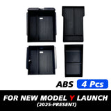 For Tesla New Model Y Launch 2025 Juniper  Center Console Eyeglasses Storage Case Armrest Storage Box Upper&Lower Accessories