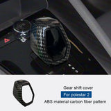 Gear Shift Cover Carbon Fiber Pattern for Polestar 2 Car Interior Accessory LINGLUYANG 1PCS