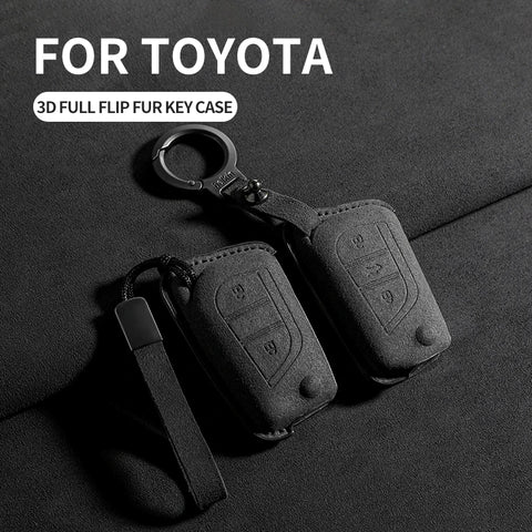 Suede Cars Key Case Cover For Toyota Auris Corolla Reiz Avensis Rav4 Levin Camry Verso Yaris Scion Aygo Protector Keychain Sh