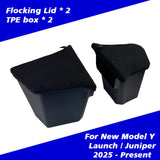 For Tesla New Model Y 2025 Launch Juniper Rear Trunck side Storage Box with Flocking or TPE Lids Covers and Drawstring