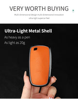 Metal and Leather Car Key Case Cover For Ford