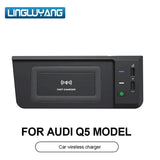 15W Fast Wireless Phone Charger Pad for Audi Q5 Car Interior Accessory LINGLUYANG