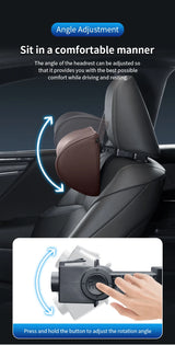 Ergonomic 3-Point Neck Support Pillow With Hook Adjustable Car Seat Headrest for Sleeping, Travel, Pain Relief