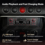 Retro Style 1Din MP3 Radio Bluetooth 5.1 EQ Fast Charge Car Interior Accessory AKAMATE