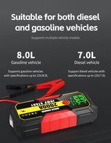 2000A 12V Car Jump Starter Portable Power Bank Battery Charger Emergency Car Booster for 8.0L Gas/7.0L Diesel 12V Car Jump St