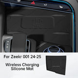 For Zeekr 001 Car Center Console Wireless Charging Mat Silicone Anti Slip Scratch-resistant Pad Interior Accessories