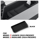 Rear Screen Storage box for Tesla Model Y Launch 2025 and Model 3 Highland 2024 Dashboard bracket Tissue Box Tray ECT Panel