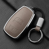Aluminum Alloy Goatskin Car Key Case Cover for Subaru BRZ XV SV Forester Legacy Outback Crosstrek Impreza WRX Ascent keychain