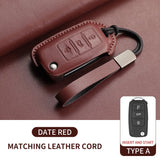 Leather Car Key Case Cover For Volkswagen Golf 7 MK7 Jetta Lavida Keychain Cover