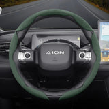 Snap-On Segmented Suede Wheel Cover for Aion Models Car Interior Accessory Hocasen Green Round 3Pc