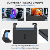 Carbon Fiber Design Auto Steering Wheel Tray Multipurpose Adjustable Car Table with Drawer and Anti-Slip Protective Adhesive